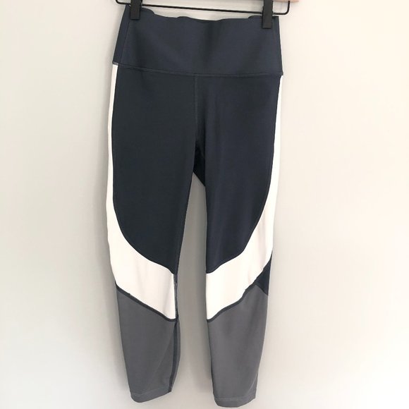 GAP Pants - Gap Fit Sculpt Compression Blue Grey and White Color Block Capris Size Small